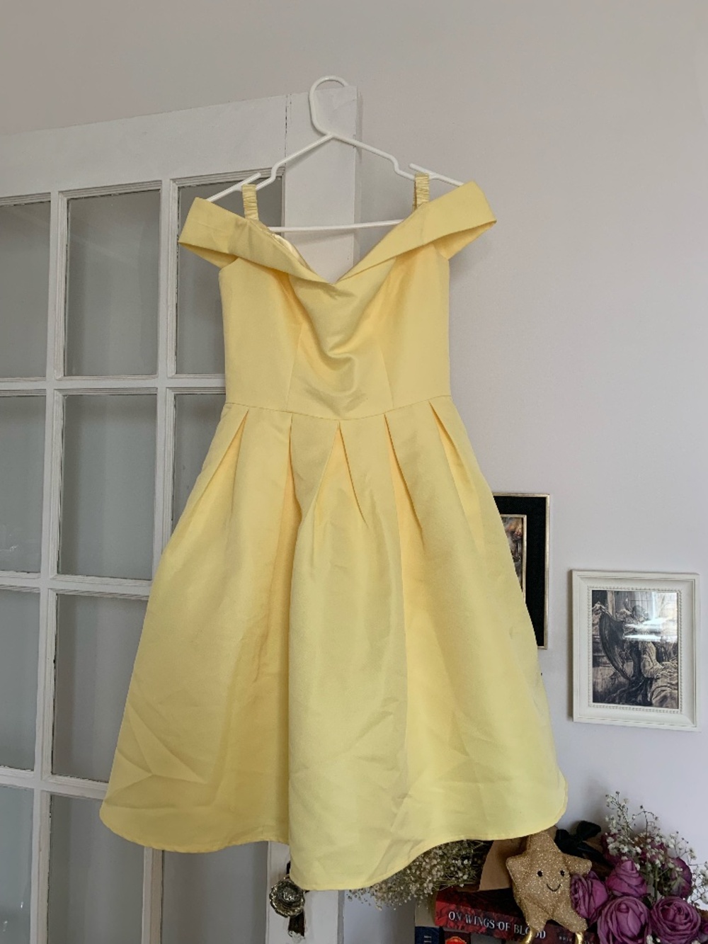 Chi Chi London Yellow Off The Shoulder Dress